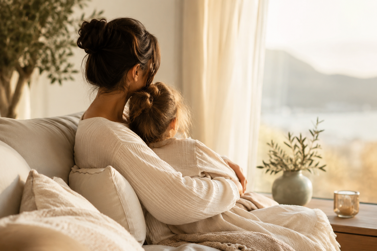 A parent and child together, representing multicultural family support